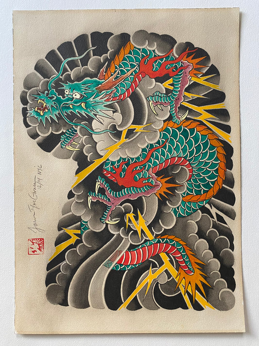 Original 1/2 sleeve dragon painting