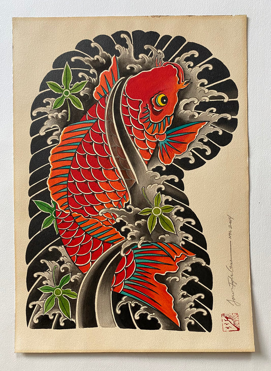 Original 1/2 sleeve koi painting